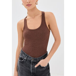Agolde 'Bianca' Brown Scoop Neck Sleeveless Tank Size M